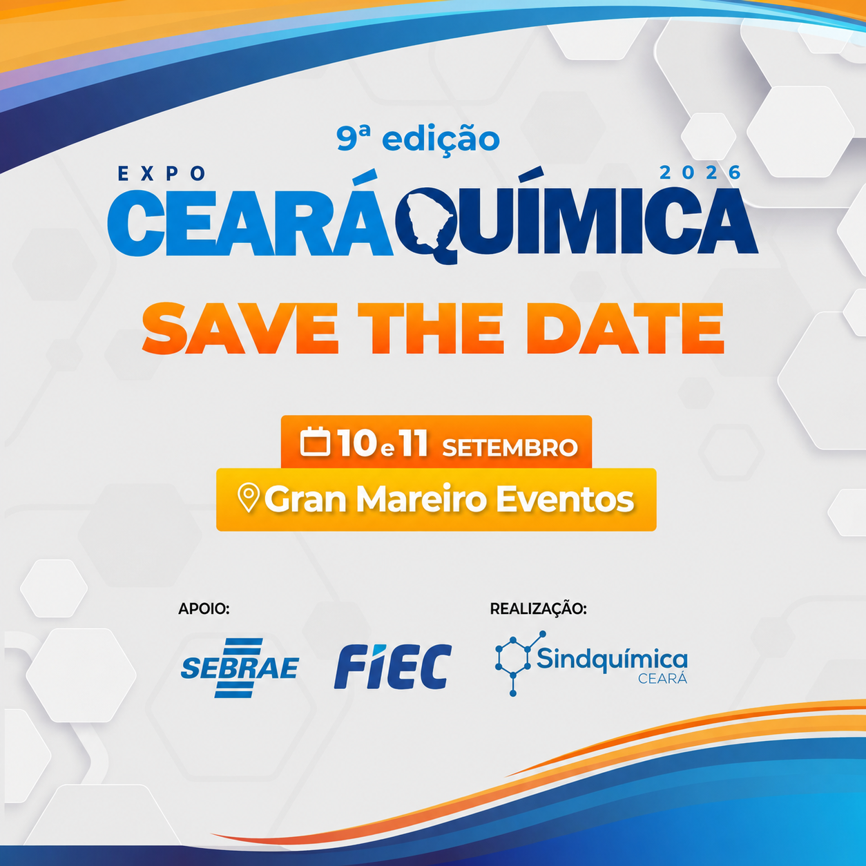 Expo Ceará Química 2026 acontece em setembro em Fortaleza com previsão de crescimento de 40%. Inscrições abertas!